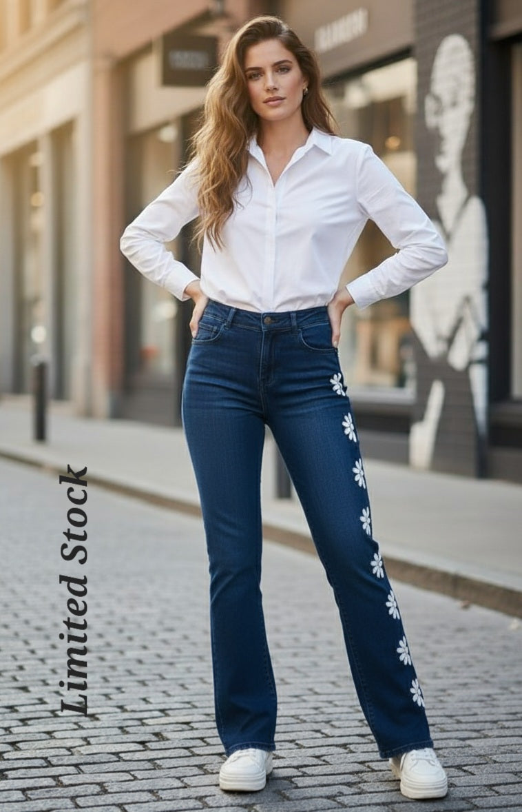 Daisy Chain Hand Painted Jeans