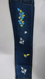 Leaf Motifs Jeans