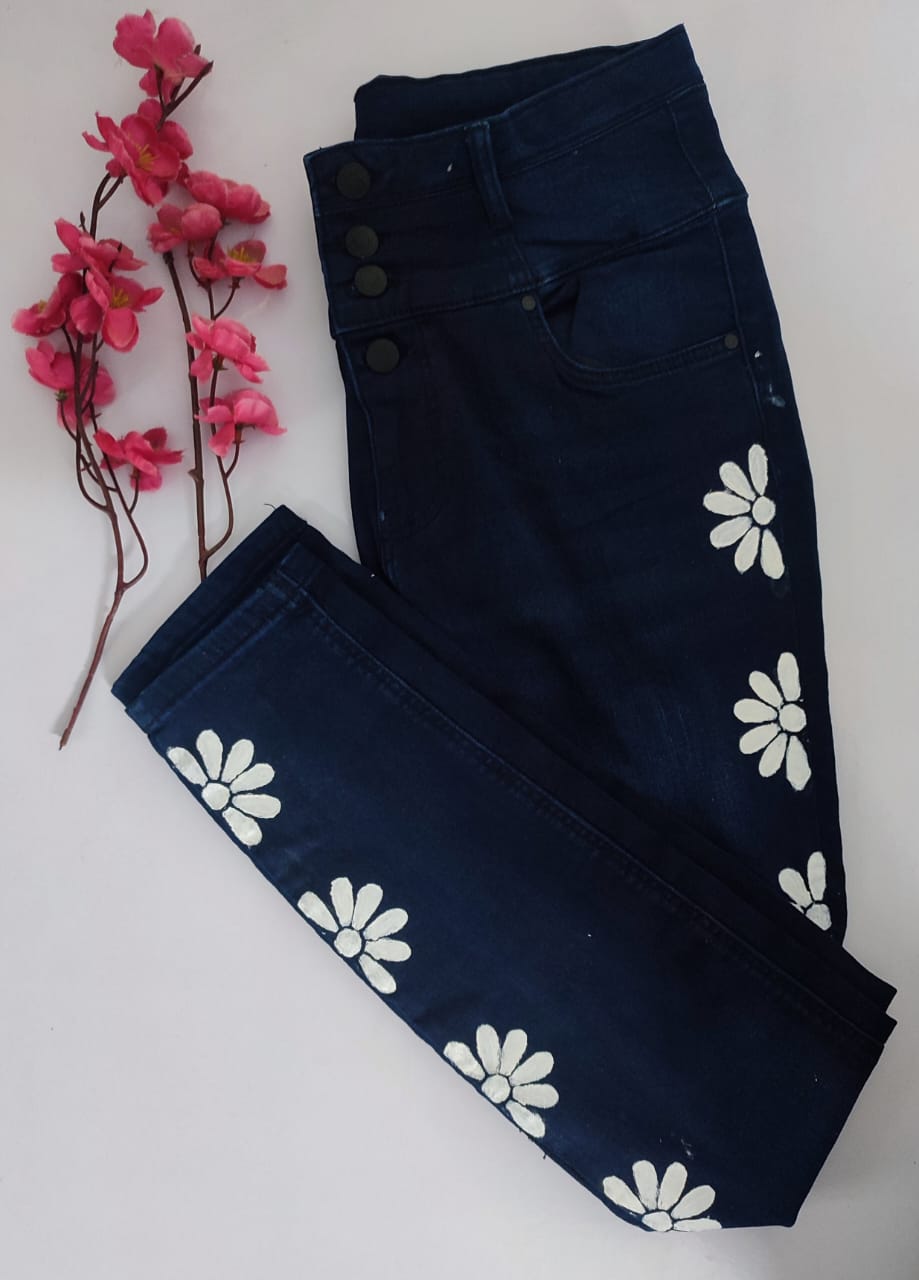 Daisy Chain Hand Painted Jeans